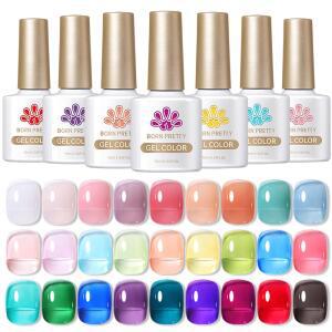 BORN TTY 10ml 반투명 젤리 누드 매니 다채로운 바니시 세미 퍼머넌트 UV LED 네일 아트
