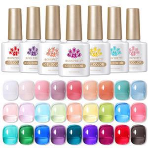 BORN TTY 10ml 반투명 젤리 누드 매니 다채로운 바니시 세미 퍼머넌트 UV LED 네일 아트