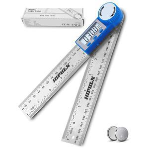 HIPULX 디지털 앵글 파인더 눈금자 17 역각도 목공 360 8CM 각도 IN 7인치 각도기 디스플레이가 도구 있는 측정을 스틸 스테인리스 건설 위한 LCD