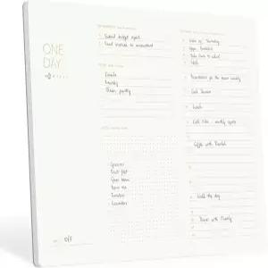 파인즈맨 - 원데이 우아한 데일리 데스크 플래너 골드 포일 미니멀리스트 생산성 패드 시간 차단 일정 할