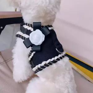 애완동물 목줄 작은 개 가슴과 등 비교 테디 베어 포메라니안 하네스 강아지 액세서리 고양이 목걸이