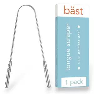 Bast Tongue 스크래퍼 100 스테인리스 스틸 - 프리미엄 혀 클리너 구강 개선 상쾌한 호흡 (1 카운트)