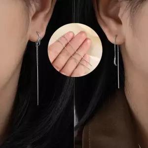 [룽스_62]14k 도금 롱 일체형귀걸이 와이어 귀걸이