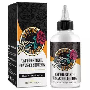타투 스텐실 전사 젤 용액 150ml 전문 프레시 스터프 크림 종이 비누 용품 - 투명하고 오래 지속됩니다