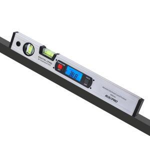 RISEPRO 40 6CM 16인치 디지털 스피릿 파인더 게이지 버블 백라이트 레벨 마그네틱 레벨 각도 각도기 어뢰 경사계 포함 베이스