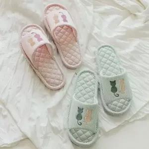 홈슬리퍼 손님 실내화 고양이 파스텔 컬러 거실화_25261849