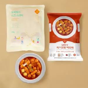 [낭만부부] 치즈 몽땅 떡볶이(500g) + 모짜렐라 치즈 가래떡(235g)