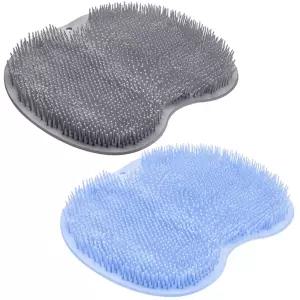 2PACK 샤워 풋 스크러버 매트 백 워셔 각질 제거 목욕 워시 패드 벽 장착 슬립 흡입 컵 남녀용 클리너 사용