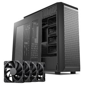 다크락 클래식코 스토리지 마스터 ATX NAS 컴퓨터 케이스 미드 타워, 4x120mm 팬, USB 3.0 10x3.5인치 HDD+3 x2.5인치 SDD 360mm 지원 상단 및 전면 라디에이터 GPU 수직 장착 블랙