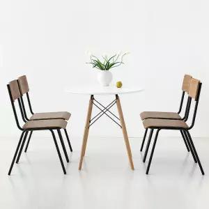 아나타 원형테이블 D80 B타입 화이트 + GYOSIL 빈티지 의자 W1075A 4인 세트 당일발송