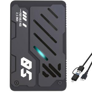 Tianken 울트라 슬림 휴대용 외장 하드 드라이브 USB 3.0 HDD 스토리지 - PC, 노트북, Mac, Xbox One, PS4, PS5 (1TB)