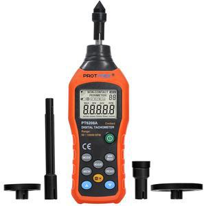 PROTMEX 디지털 타코미터 50 19999 RPM 그룹 접촉 백라이트가 장착된 100