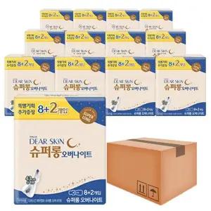 [디어스킨] 깨끗한나라 디어스킨 슈퍼롱 오버나이트 10Px12팩(1박스)