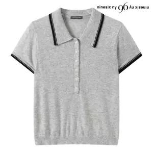카라넥 라인 배색 반버튼 반팔 니트 NQ2KT016L0 1283937