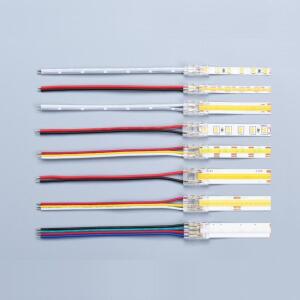 COB 스트립-와이어 LED 커넥터 5 8 10mm 연결 CCT RGB 스트립 조명용 솔더리스 2 3 4 와이어가  핀