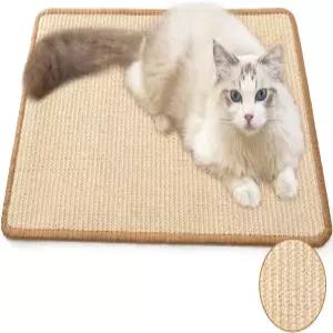 후쿠마루 고양이 긁힘 매트 23.6 X 15.7 인치 내추럴 사이잘 끈적끈적한 테이프가 있는 수평 바닥 패드