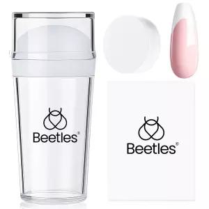 비틀스 네일 스탬프 3Pcs 실리콘 프렌치 팁 키트 교체용 스탬퍼 헤드 및 스크레이퍼가 포함된 부드러운