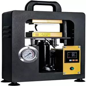 유압 열 프레스 기계 5톤 압력 600W 3 x 5인치 듀얼 히팅 플레이트 디지털 타이머 및 온도 제어 기능 포함