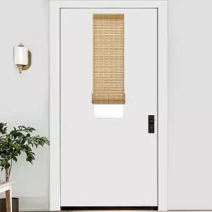 LazBlinds 도구 없음 드릴 대나무 롤러 그늘막 무선 블라인드 창문 프렌치 도어 현관 또는 파티오