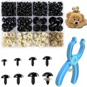코바늘 뜨개질용 iSuperb 안전 눈 세탁기가 있는 260Pcs 6-18mm 플라스틱 뜨개질 DIY 도구 보조 곰