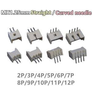 50pcs 마이크로 JST 1.25 직선 바늘곡선 바늘 커넥터 2Pin  수 핀 헤더 직각 90 ° 180 1.25mm 피치