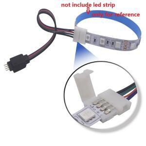 1-5PCS 4Pin 5050 LED RGB 스트립 확장 커넥터 케이블 와이어 Led 연장 클립 5-24V 라이트