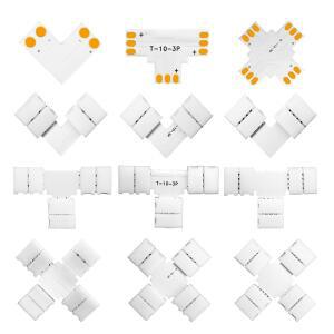 납땜 LED 스트립 커넥터 L T X 모양 2PIN 코너 연결 10mm WS2811 5050 RGB 라이트 테이프
