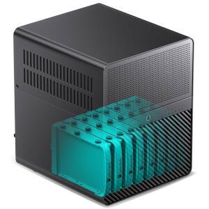 JONSBO N3 미니 ITX NAS PC 섀시, ITX 컴퓨터 케이스, 8HHD+1-SDD 디스크 베이 NAS 미니 알루미늄, 철판 케이스, 내장형 2x10cm 팬, 전원 지원: SFX105mm, 130mm CPU 쿨러 지원