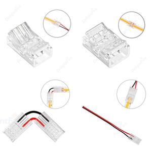 COB 커넥터 SMD LED 스트립 8mm 10mm 2 핀 IP20 IP65 유연한 고속  연결 키트 점퍼 와이어