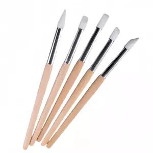 GUHOFIND 5PCS 실리콘 네일 아트 조각 펜 매니큐어 카빙 고무 팁 브러시 먼지 청소기 시계 수리 도구