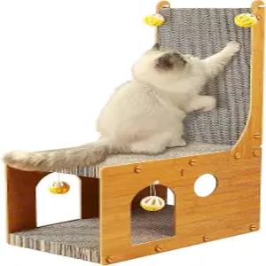 YEMOO 고양이 긁는 기계 보드 벽과 소파 보호를 L자형 수직 실내 4개의 공 장난감이 판지