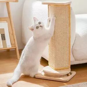 천연 시잘 고양이 스크래처 매트 스크래치 가로형 바닥 패드 러그 소파 및 카펫 보호