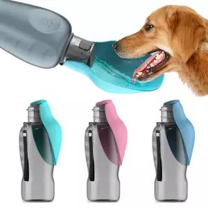 큰 개를위한 800ml 휴대용 물병 애완 동물 야외 여행 하이킹 산책 접이식 마시는 그릇 골든 리트리버 용품