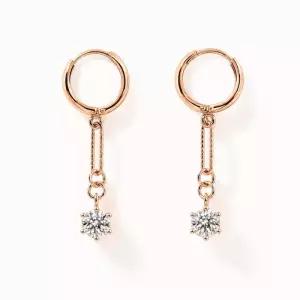 14k 숏 드롭 큐빅 원터치 귀걸이 OPPE0175