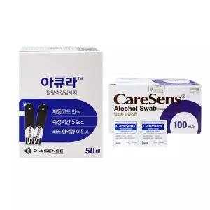 아이센스 아큐라 혈당 시험지 50매 알콜솜100매 당측정 당뇨스트립 식사전후 부모님선물 검사지