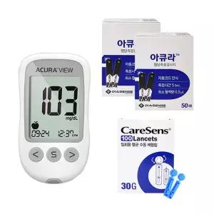 아이센스 아큐라 혈당 측정기 시험지 100매 채혈침100 식사전후 부모님선물 당뇨스트립