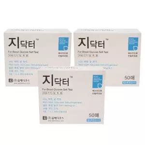 지닥터 혈당 검사지 50매입 x 3박스 가정용 측정 식사전후 당체크 부모님선물 스트립