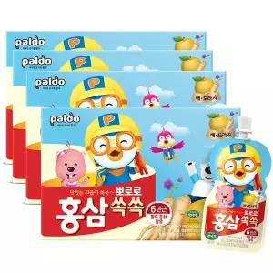 팔도 뽀로로 홍삼쏙쏙 배도라지 음료수 100ml 10입 4개 GST