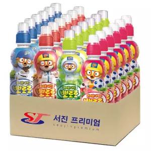 팔도 뽀로로 어린이 음료수 235ml 밀크 딸기 샤인머스캣 복숭아 각 6개 GST