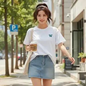 레터링W 베이직 오버핏 박스 반팔티