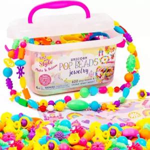저스트 마이 스타일 메이크 앤 빌리브 유니콘 팝 비즈 500개 이상 스냅-투게더 DIY 소녀용 키트 주얼리