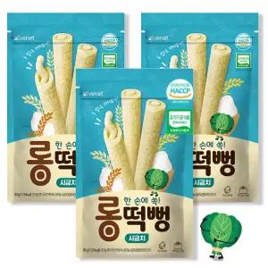 아이배냇 아기 유아 간식 롱떡뻥 시금치 떡뻥 3개 GST
