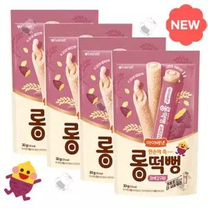 아이배냇 아기 간식 롱떡뻥 과자 자색고구마 30g 4개 GST