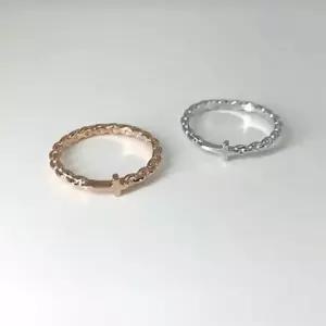 십자가 얇은 커플반지 크로스 반지 데일리 체인