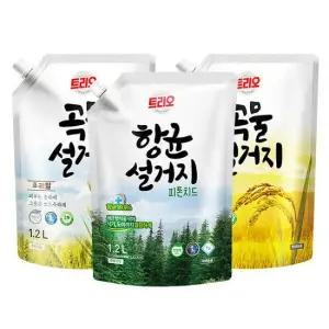 아트박스 애경산업 [애경]트리오 설거지 주방세제 리필 1.2L x3개