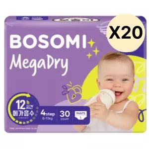보솜이 유아 기저귀 메가드라이 팬티 대형 30매 20팩 BNS