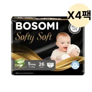 보솜이 특대형 소프티 소프트 팬티 기저귀 26개 4팩 BNS
