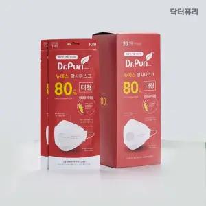 닥터퓨리 KF80 뉴에스 미세먼지 황사마스크 20매 대형 입체마스크