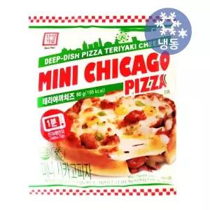 한성기업 한성 미니 시카고피자 데리야끼치즈 80g 냉동 트레이 자연치즈 1인냉동피자 편의점 휴게소 디저트