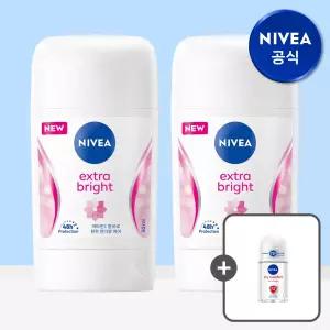 니베아 데오드란트 스틱 엑스트라 브라이트 50ml 2개 (+ 드라이콤포트 롤온 25ml 증.정)